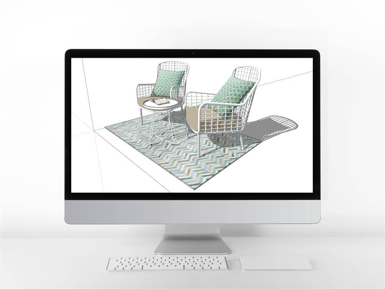 스타일 나는 캠핑의자 sketchup 배경