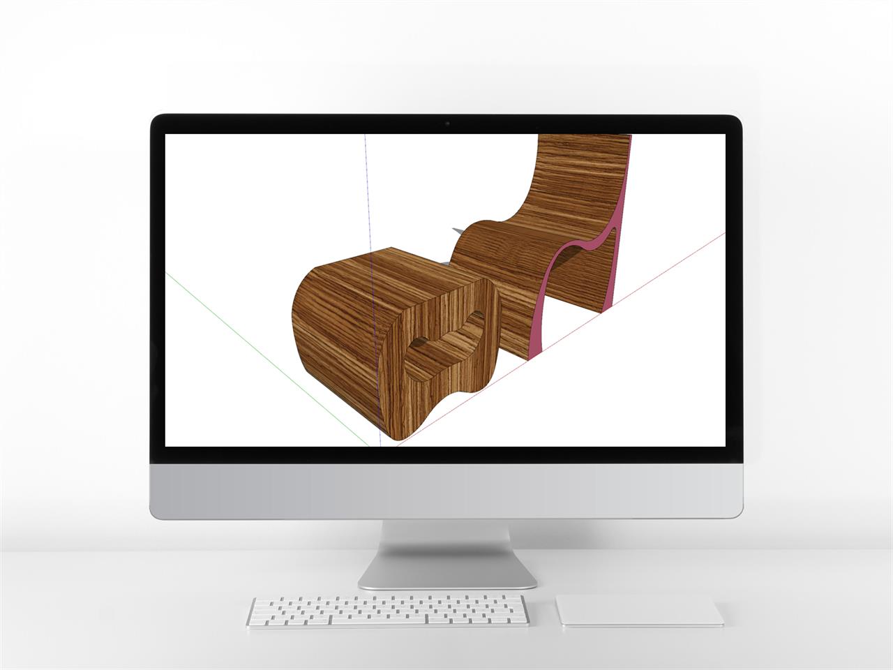 간편한 공용의자 sketchup 배경