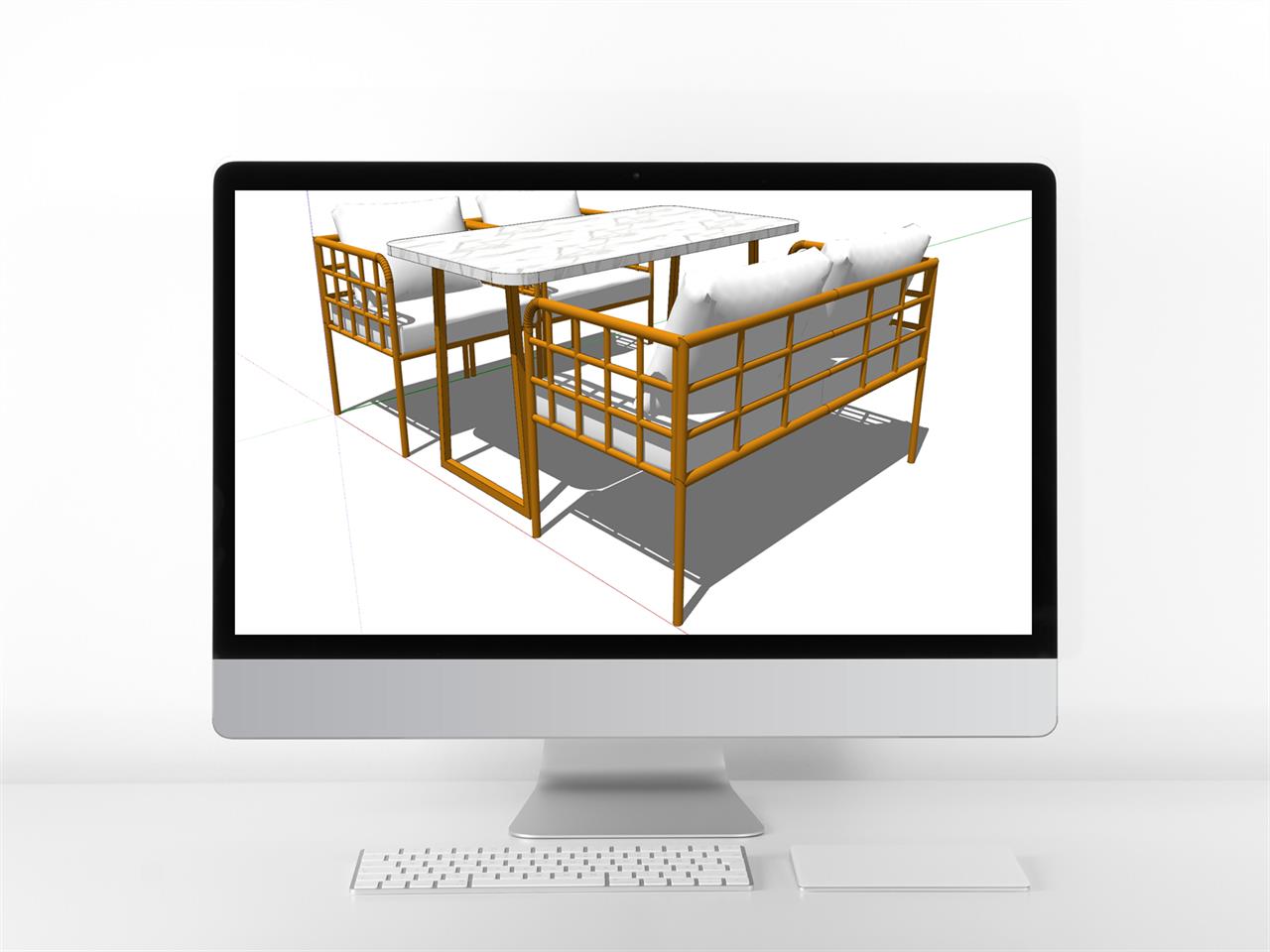 산뜻한 테이블세트 sketchup 템플릿