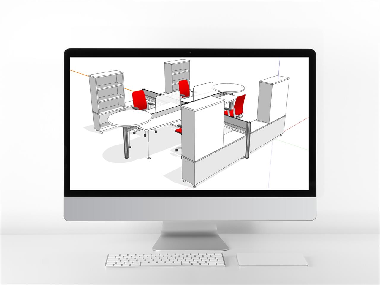 매력적인 사무용 책상 sketchup 소스