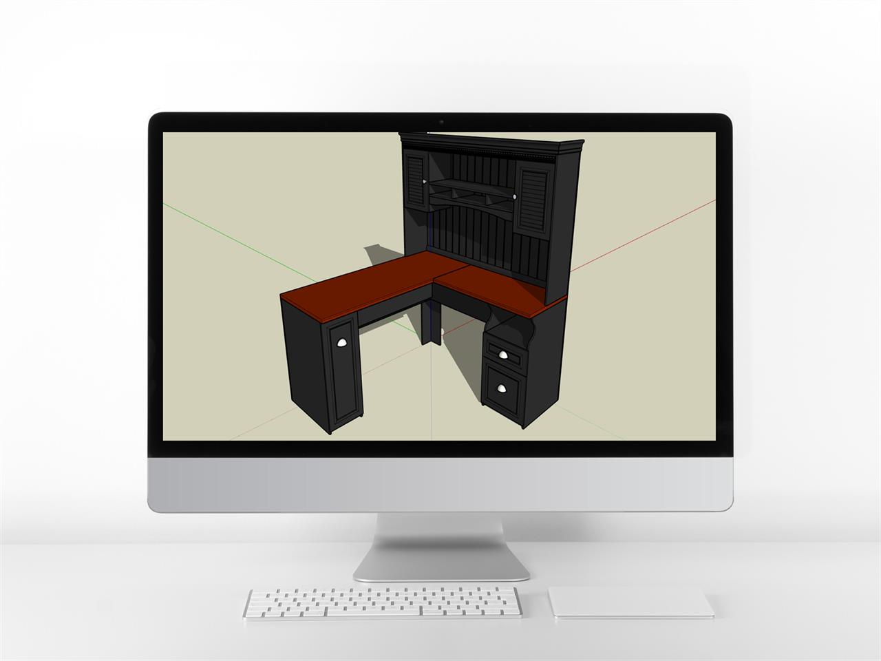 간편한 학습책상 sketchup 배경