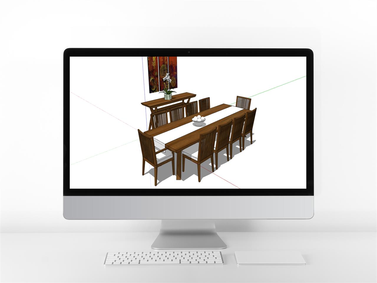 매력적인 식탁테이블 sketchup 배경