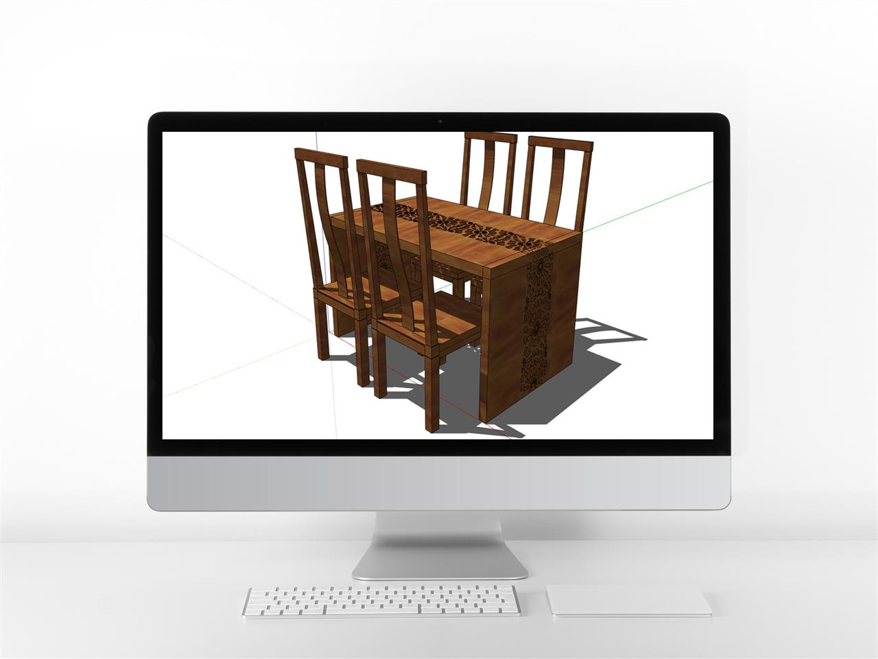 단정한 식탁책상 sketchup 샘플