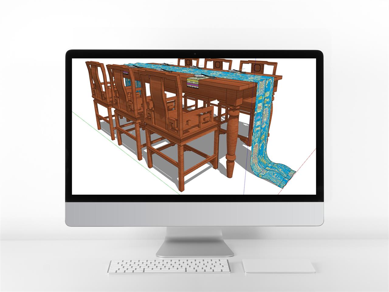 간략한 식탁책상 sketchup 소스