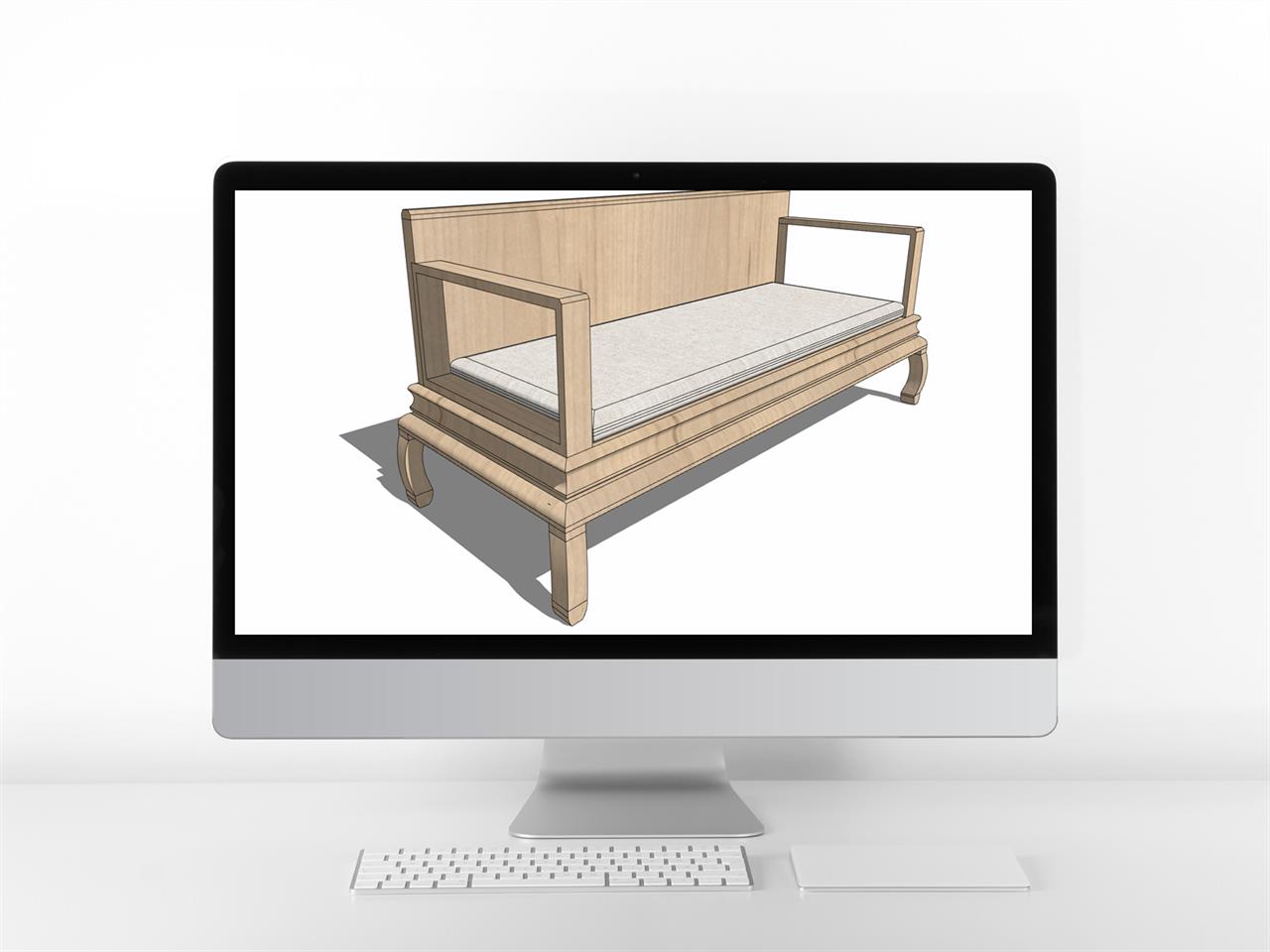 깔끔한 삼인쇼파 sketchup 모델