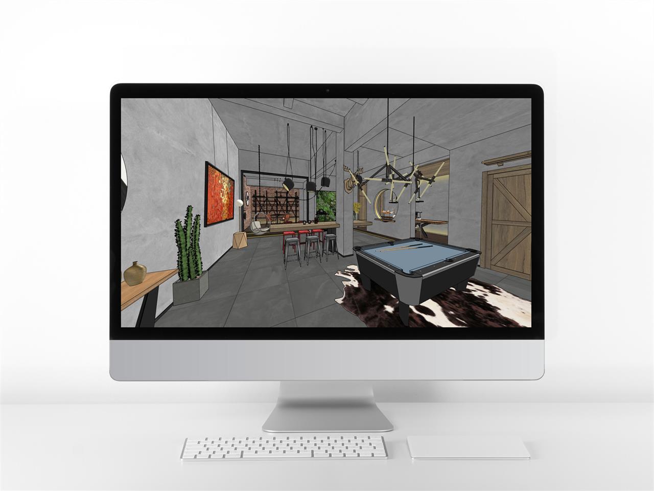 손쉬운 오락공간 디자인 sketchup 모델