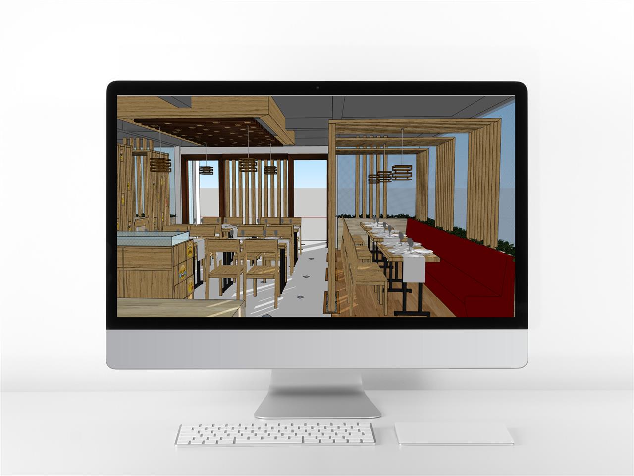 단순한 식당 꾸미기 sketchup 템플릿