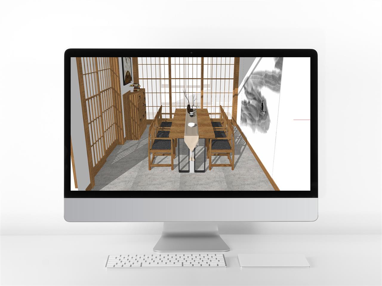 심플한 찻실 리모델링 sketchup 샘플