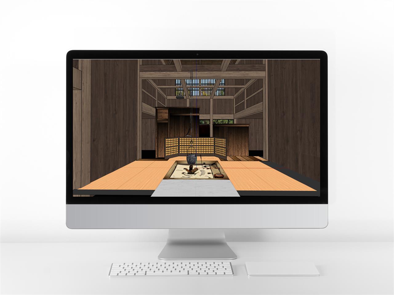 현대적인 찻실 디자인 sketchup 배경