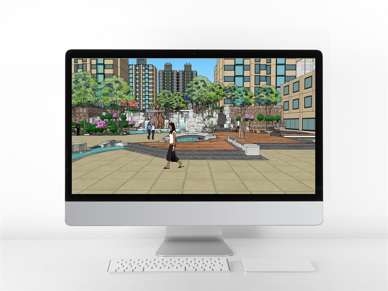 폼나는 아파트단지 디자인 sketchup 소스