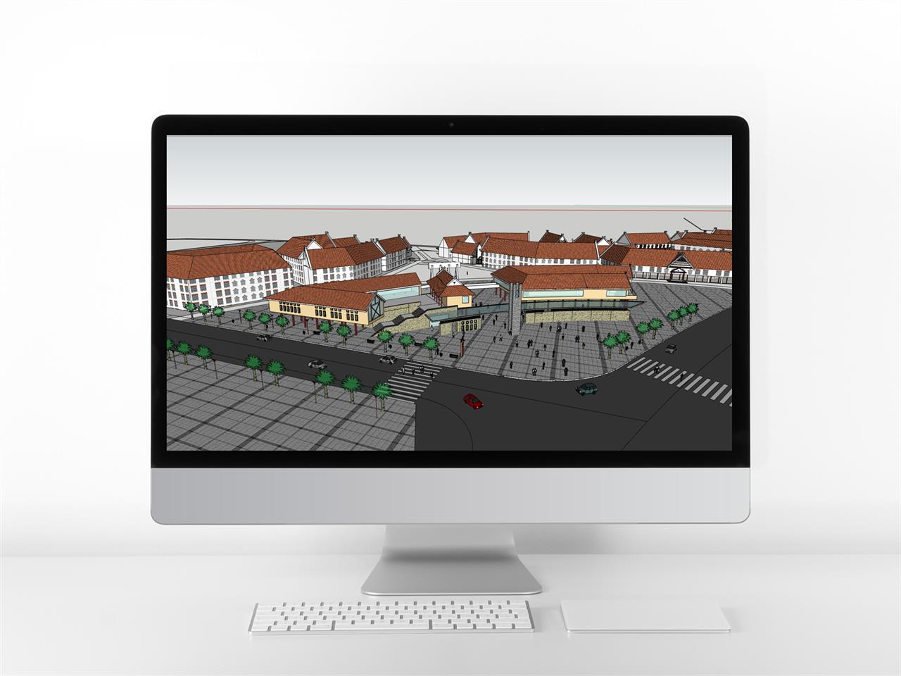 프로급 문화시설 디자인 sketchup 배경