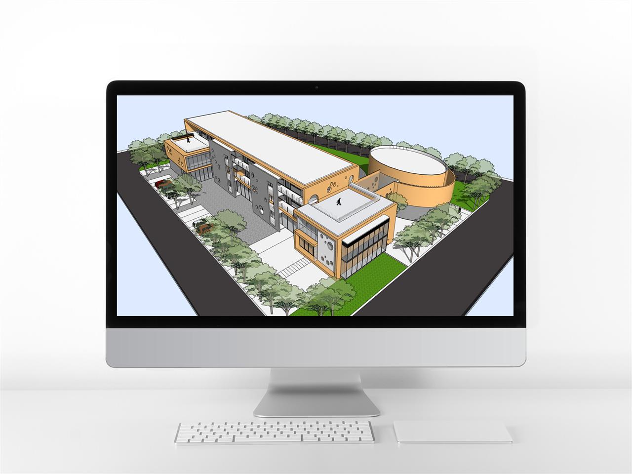 심플한 어린이집 환경 sketchup 배경