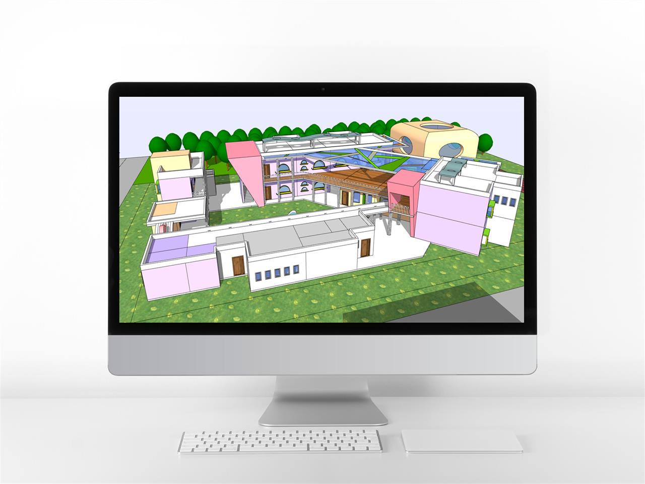 심플한 어린이집 꾸미기 sketchup 모델