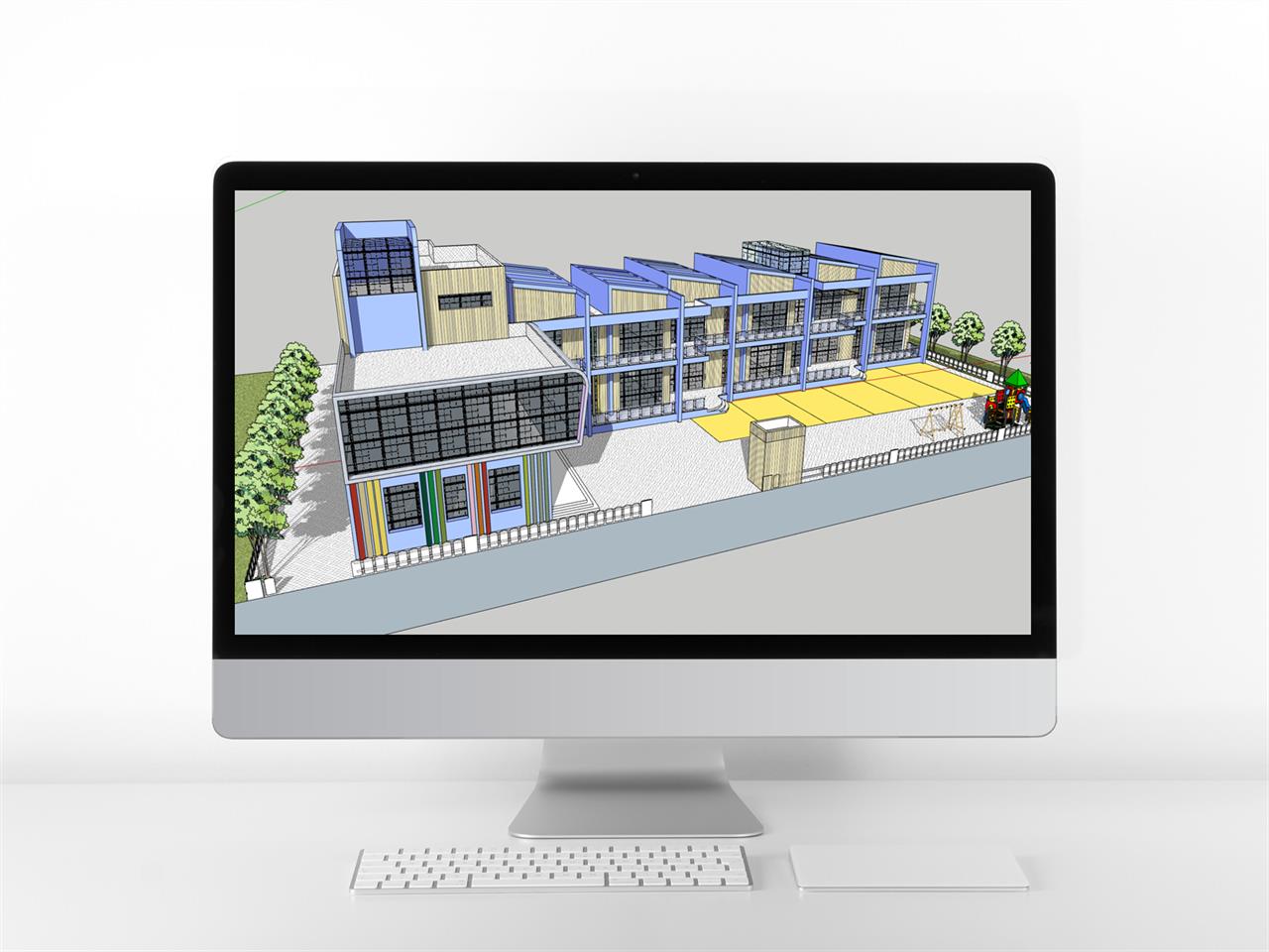 단순한 어린이집 실외 sketchup 소스