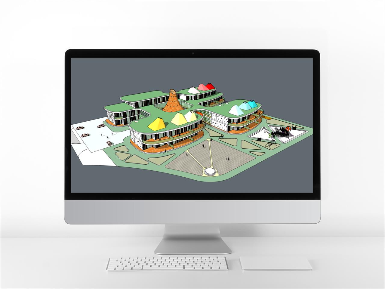 산뜻한 어린이집 디자인 sketchup 샘플