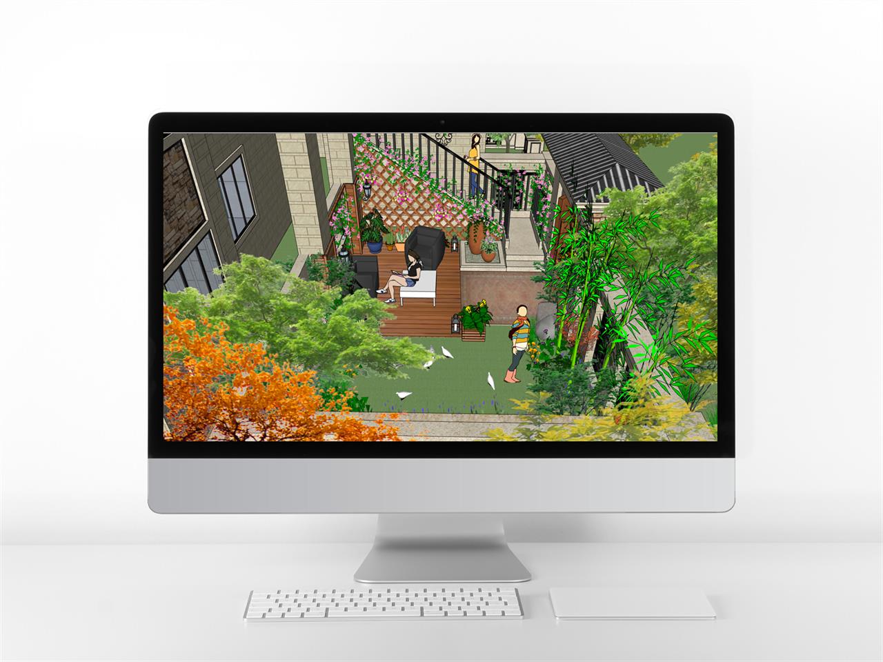 고퀄리티 정원조경 꾸미기 sketchup 배경