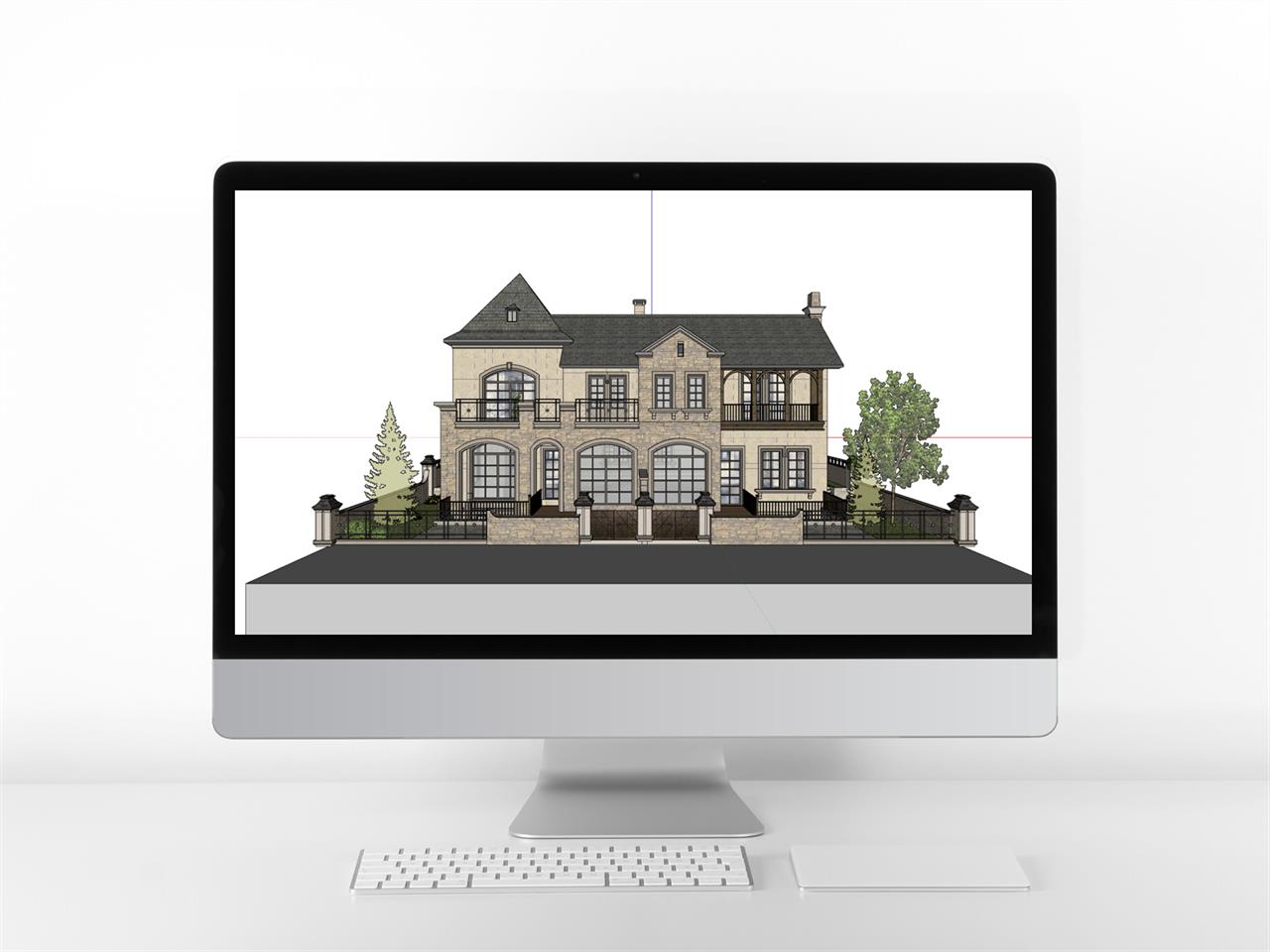 고퀄리티 별장주택 디자인 sketchup 배경