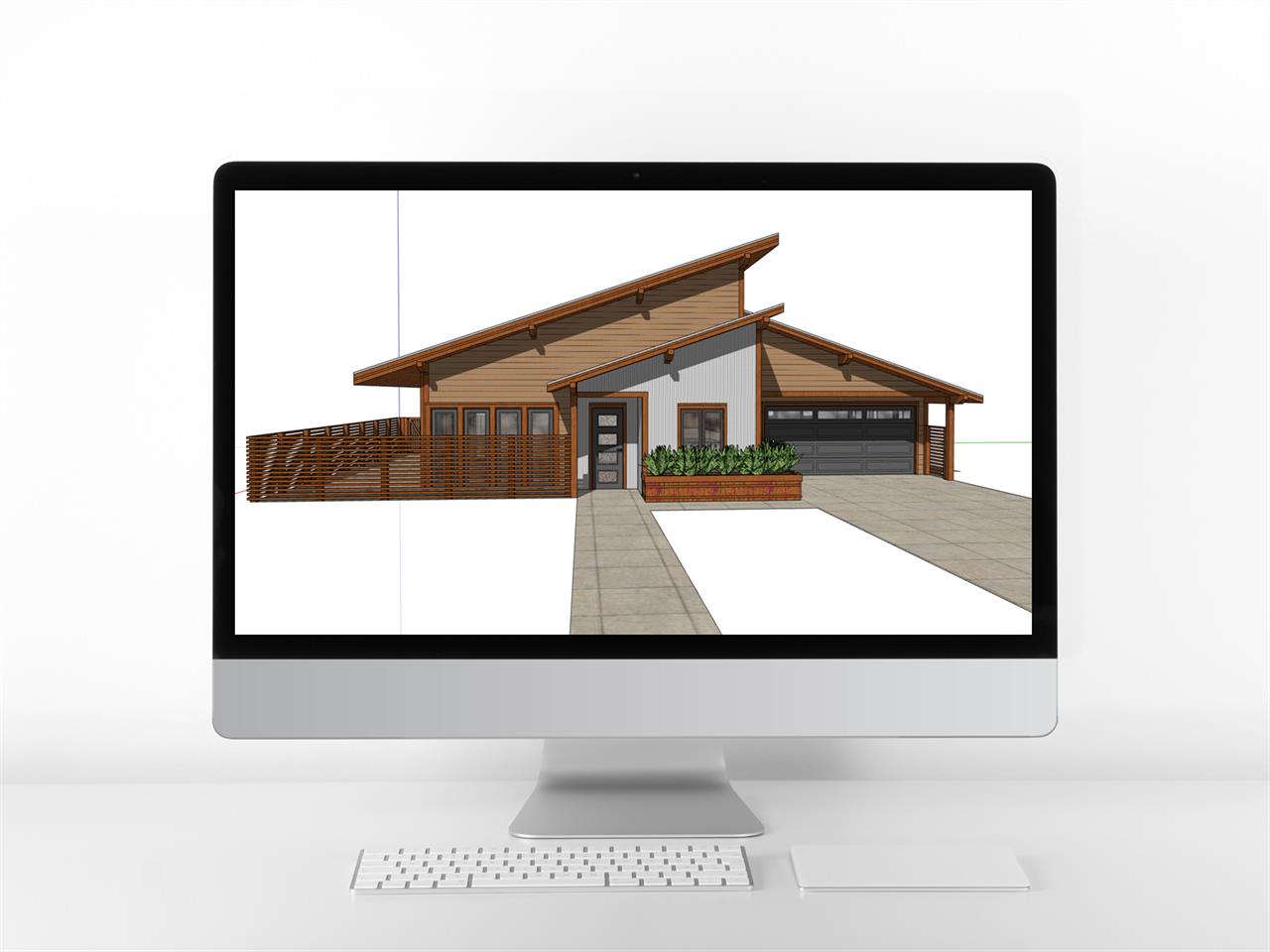 단출한 별장주택 환경 sketchup 모델