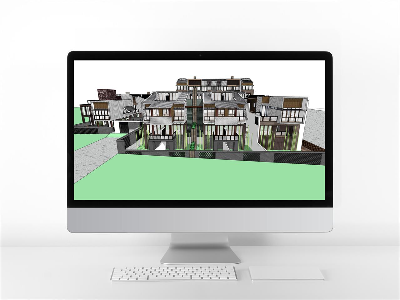 베이직 별장주택 디자인 sketchup 샘플