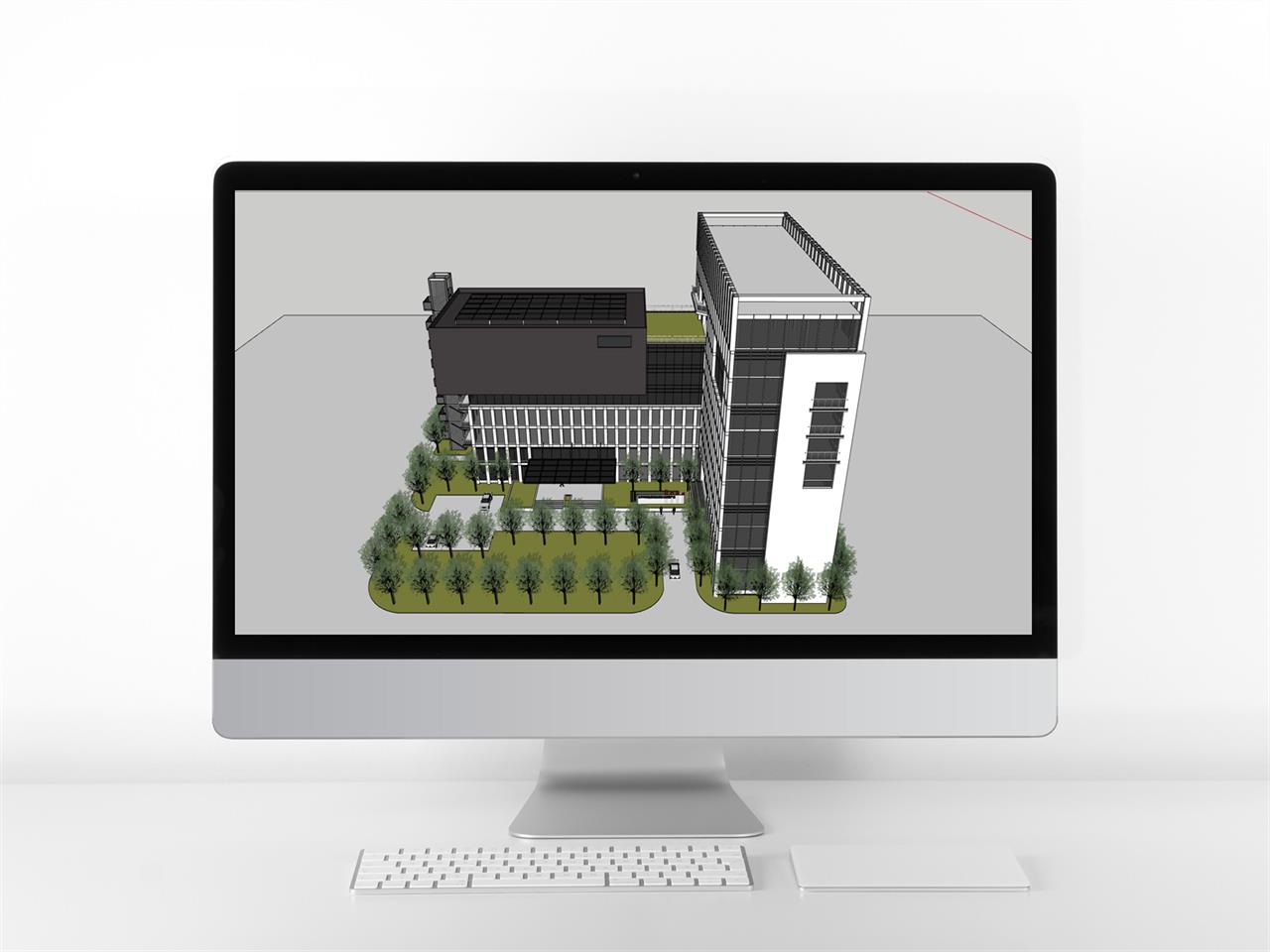 베이직 공업단지 꾸미기 sketchup 샘플