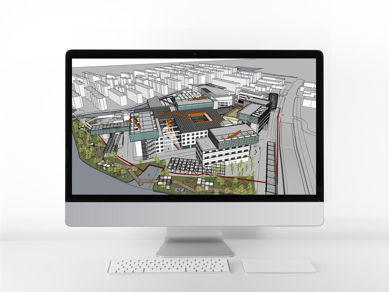 세련된 공업단지 환경 sketchup 소스