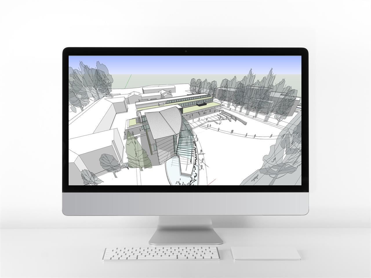 고급형 근린생활시설 디자인 sketchup 모델