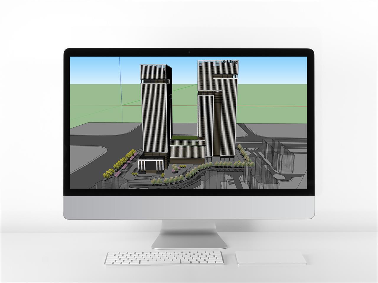 베이직 사무행정시설 실외 sketchup 모델