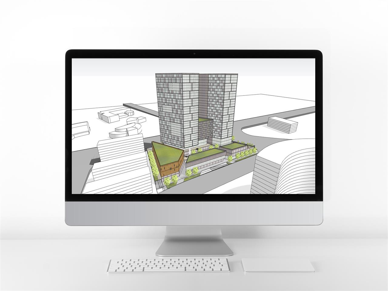 맞춤형 사무행정시설 환경 sketchup 샘플