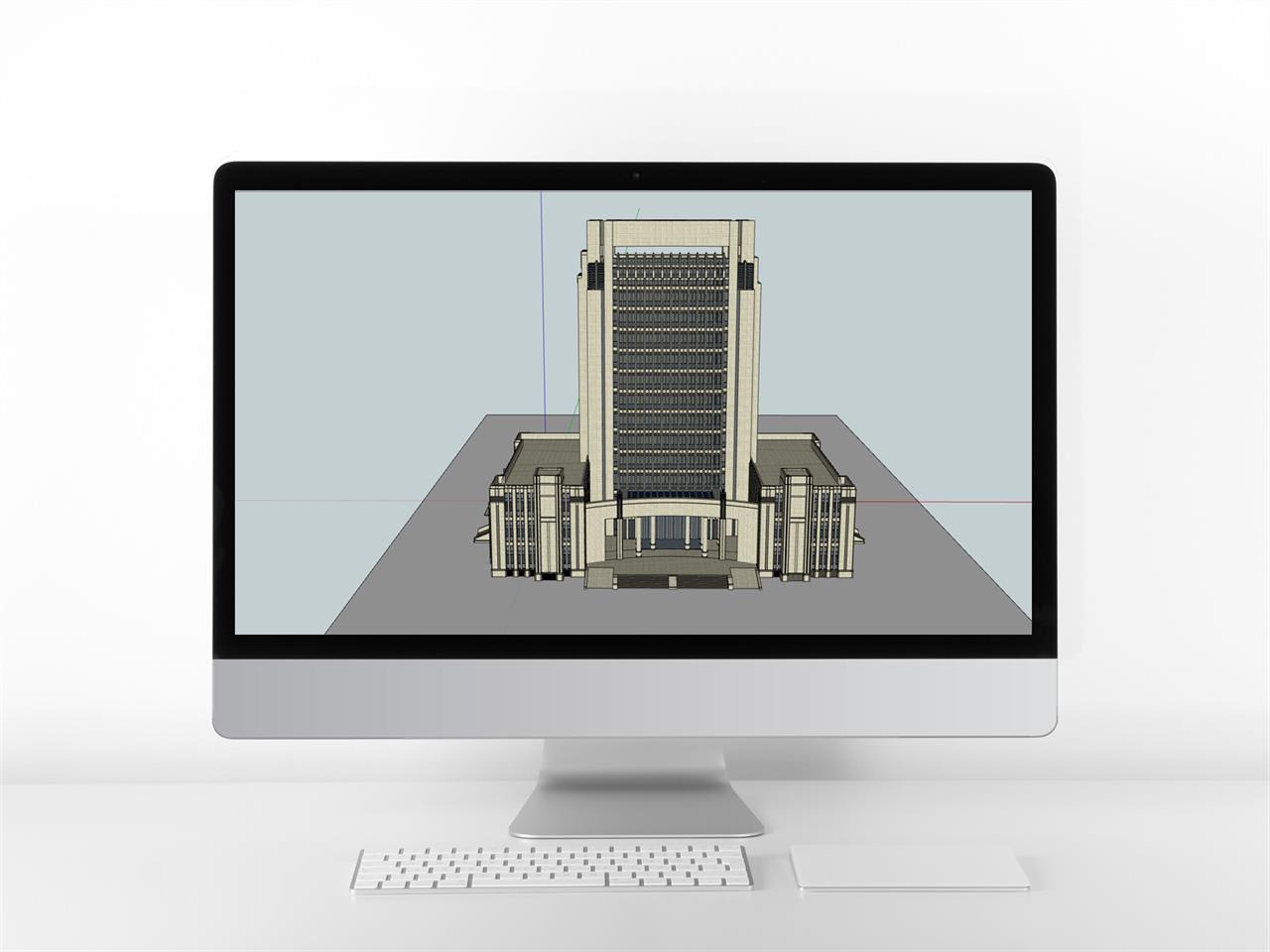 고퀄리티 사무행정시설 실외 sketchup 배경