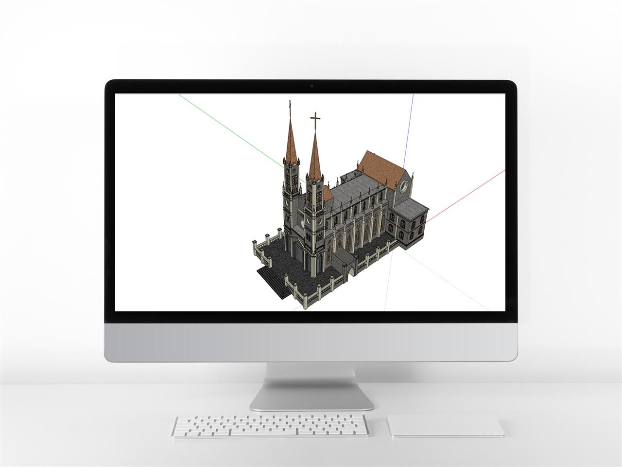 베이직 종교시설 꾸미기 sketchup 모델