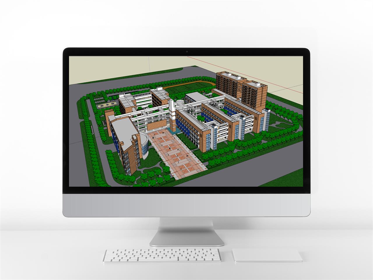 단순한 학교시설 sketchup 모델