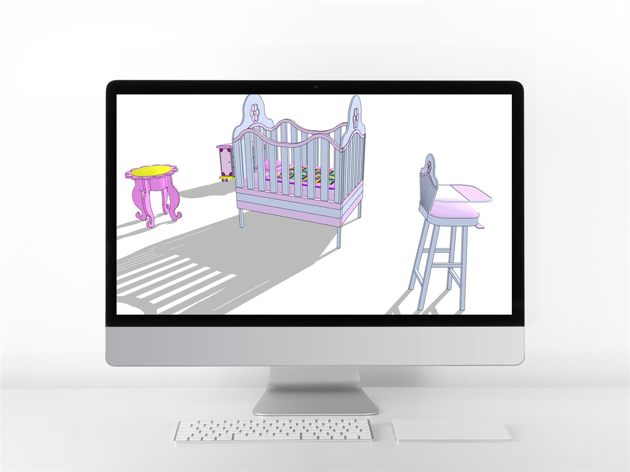 마음을 사로잡는 유아침대 sketchup 모델