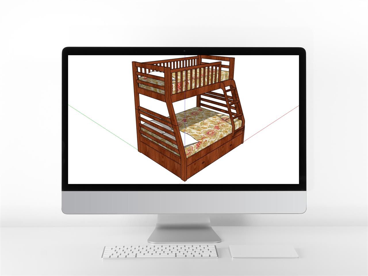 산뜻한 유아침대 sketchup 샘플