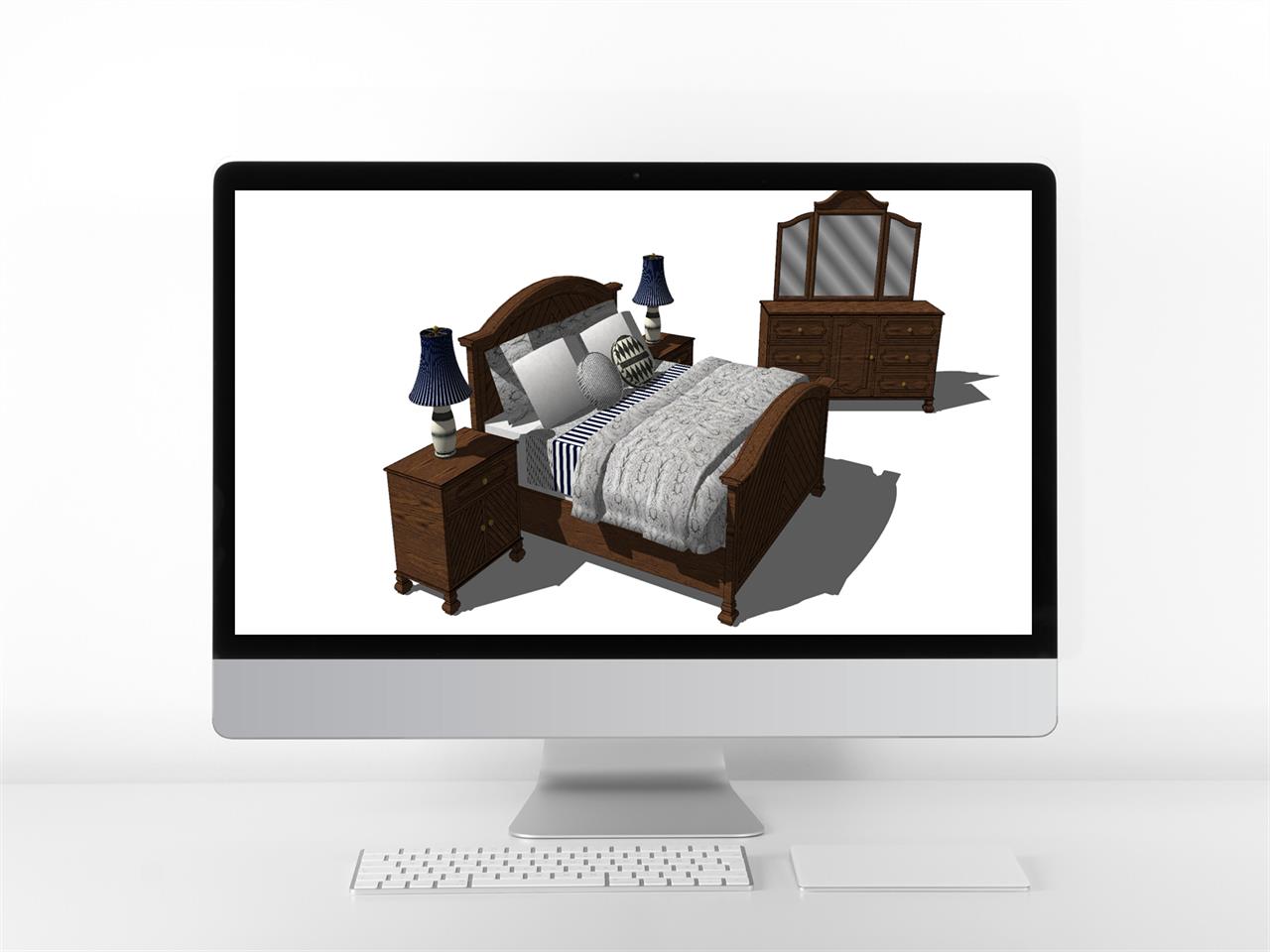 멋진 이인침대 sketchup 모델