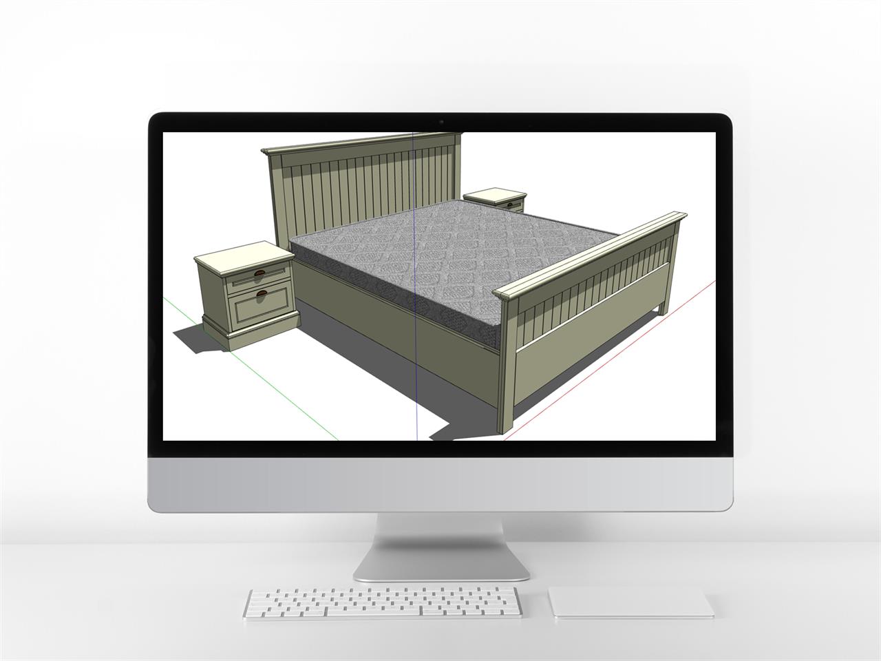 베이직 이인침대 sketchup 템플릿