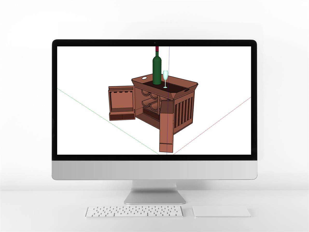 현대적인 진열장식 수납장 sketchup 모델