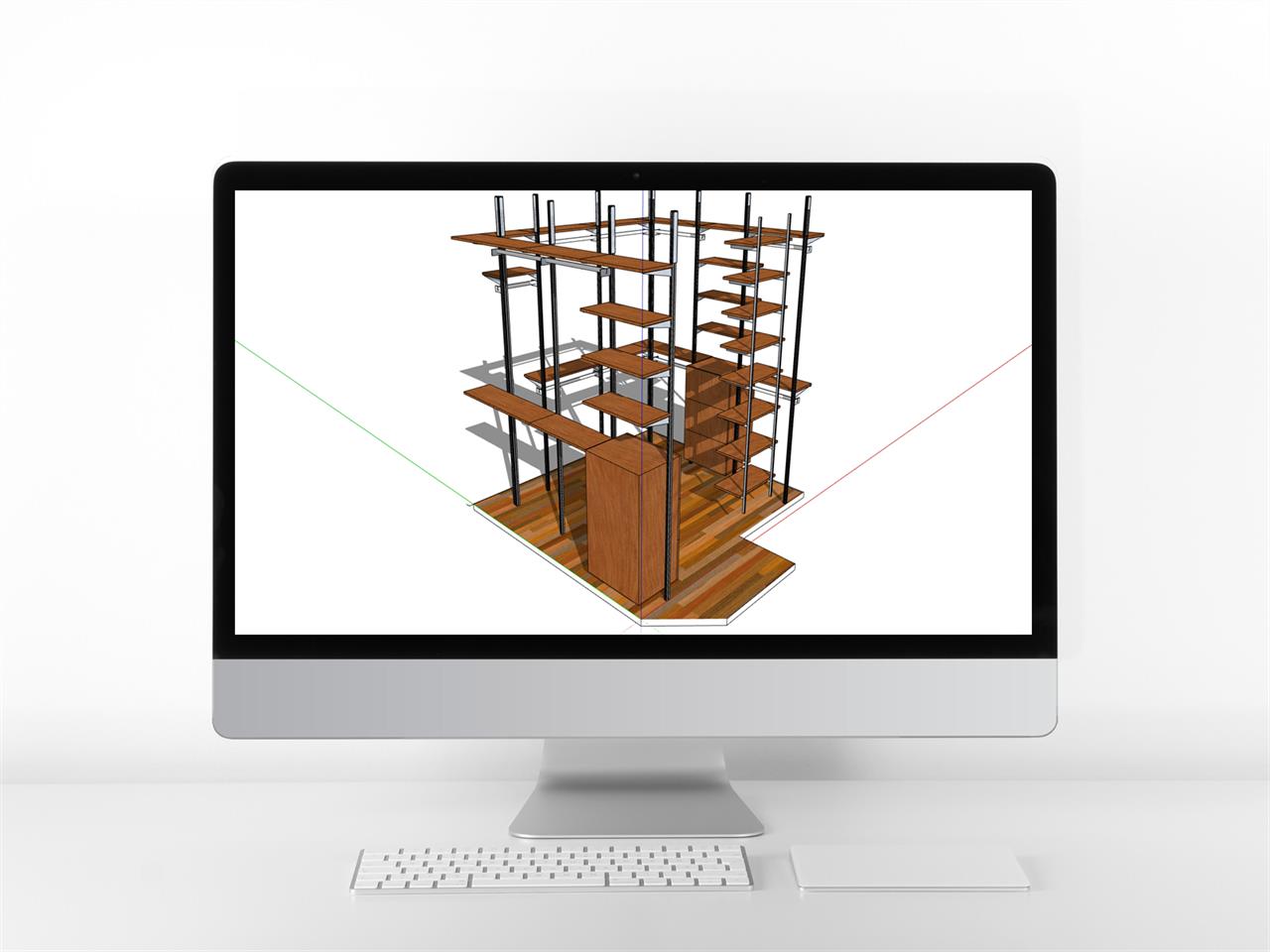 고급형 책장 sketchup 배경