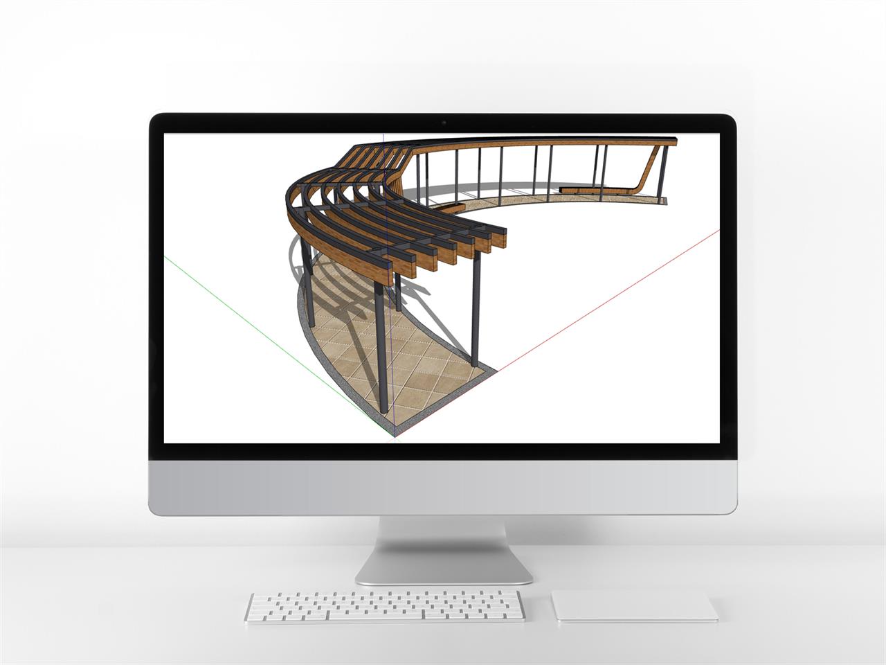 고급형 퍼걸러 sketchup 배경