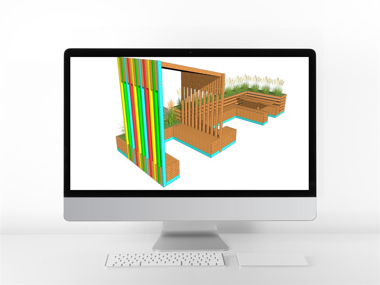 간략한 퍼걸러 sketchup 샘플