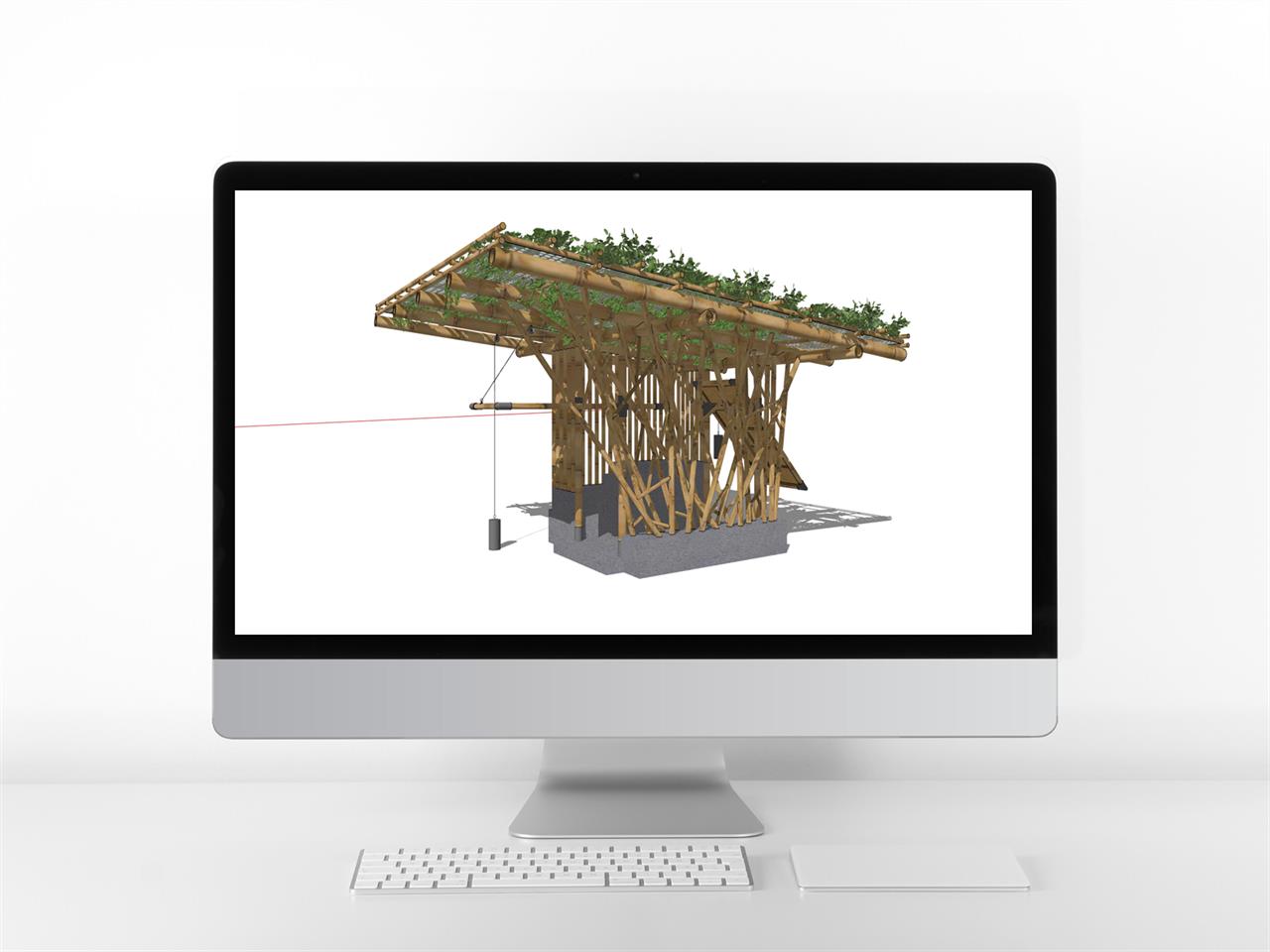 간단한 퍼걸러 sketchup 샘플