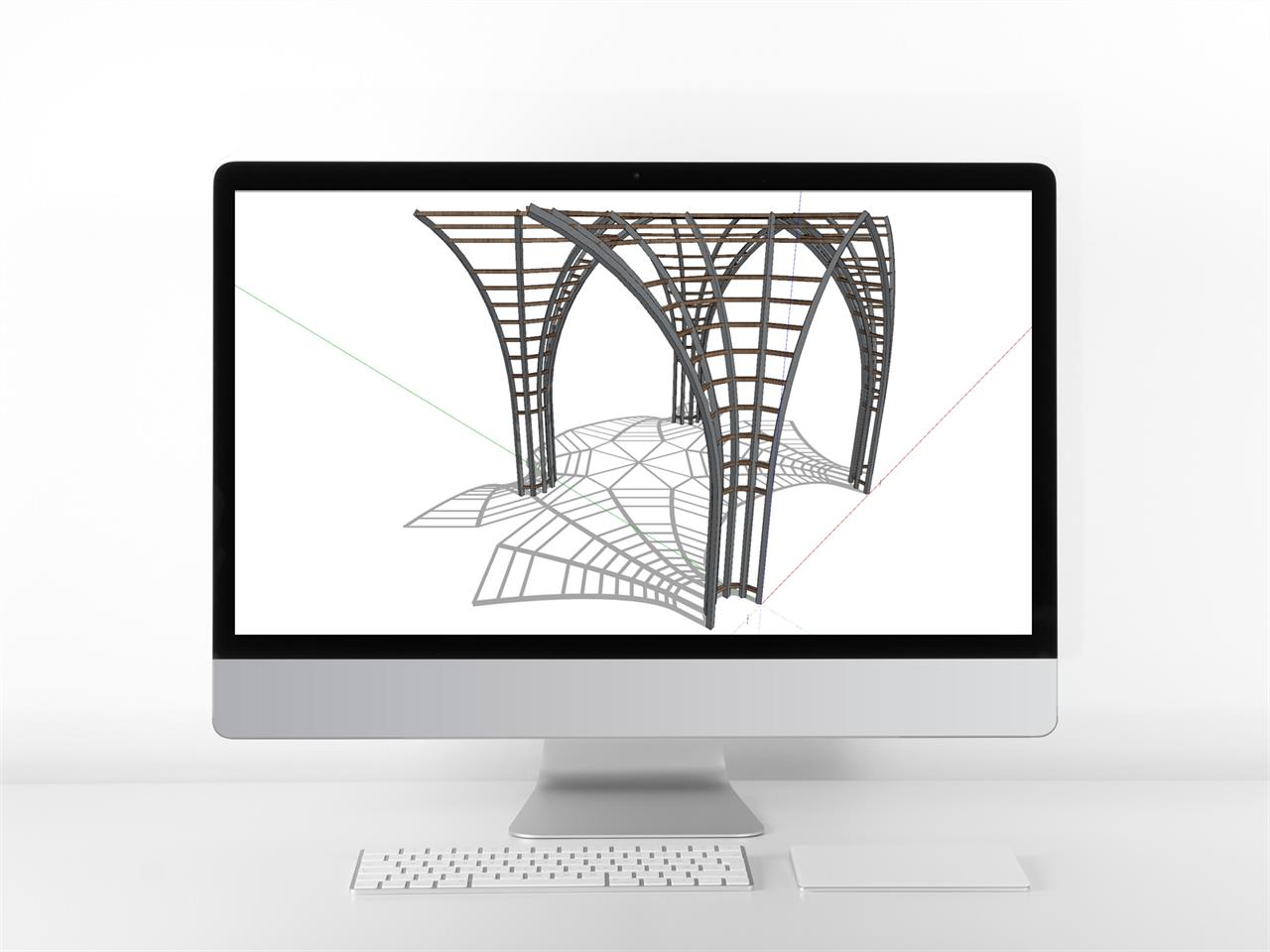 고급형 퍼걸러 sketchup 템플릿