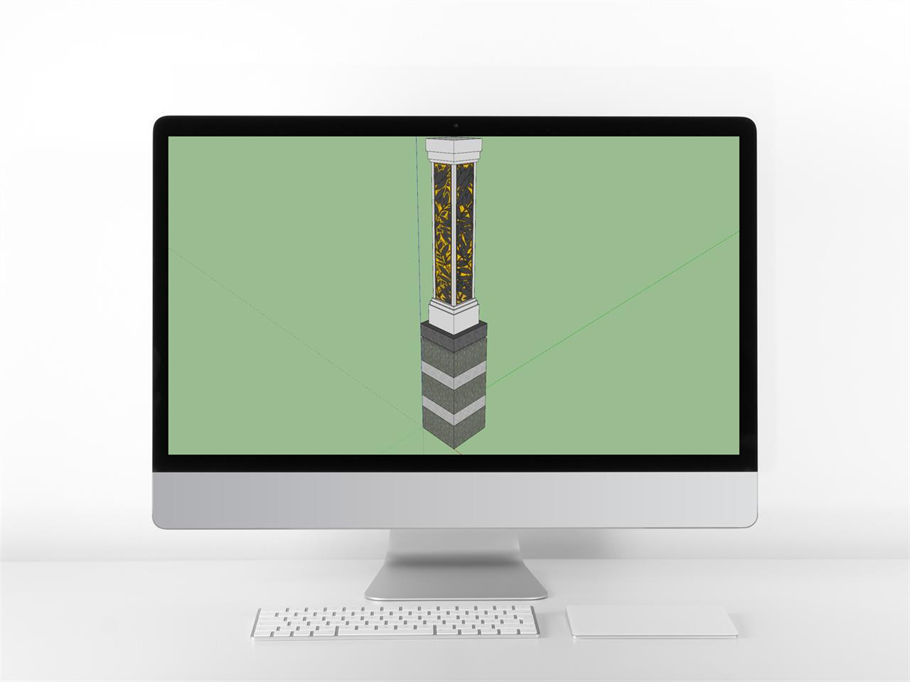 현대적인 야외등 sketchup 샘플