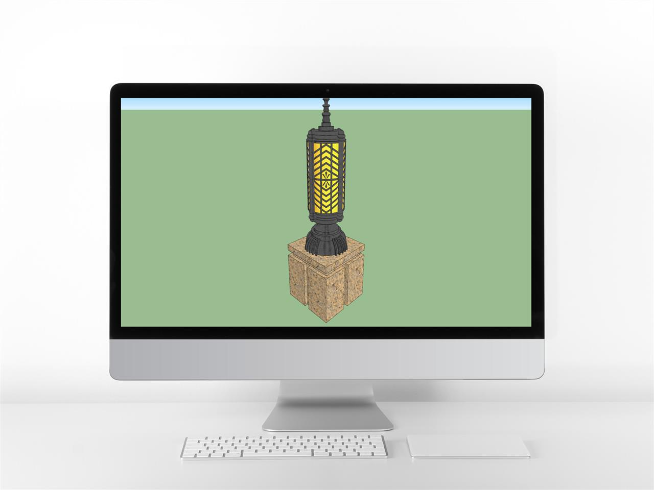 고퀄리티 캠핑등 sketchup 템플릿