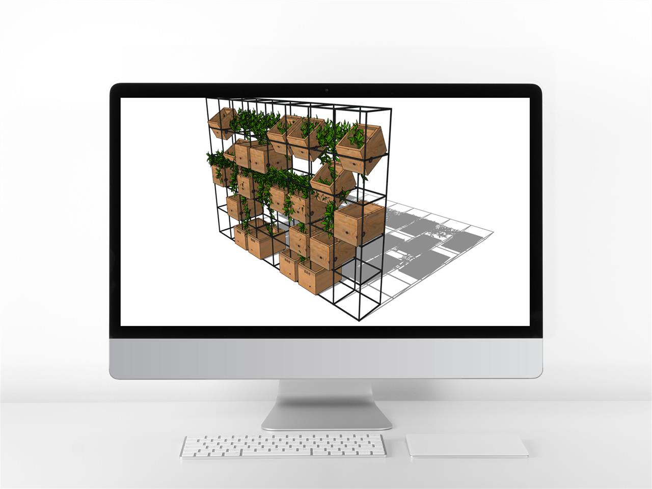 단조로운 화분받침대 sketchup 템플릿